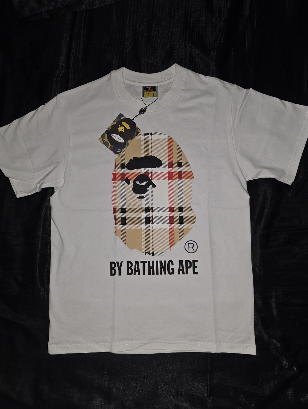 Bape x Burberry Check Ape Head T-Shirt, White